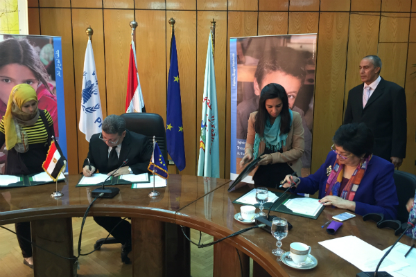 اتفاقية بين البرنامج ووزارة القوى العاملة لتعزيز فرص حصول الأطفال على التعليم ومكافحة عمالة الأطفال في مصر بتمويل من الاتحاد الأوروبي