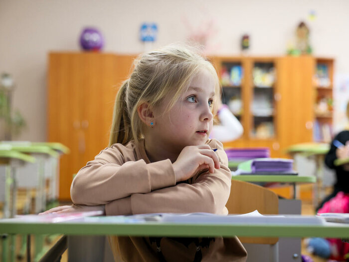 Zlata, 7, studying in Hostomel lyceum, Ukraine.