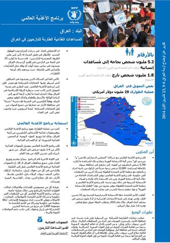 المُساعدات الغذائية الطارئة للنازحين في العراق (تقرير عن أوضاع الأزمة العراقية)