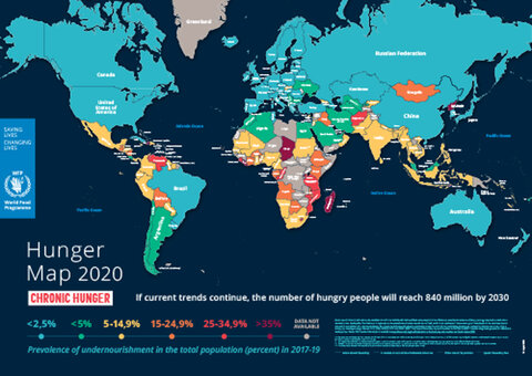 خريطة الجوع في العالم