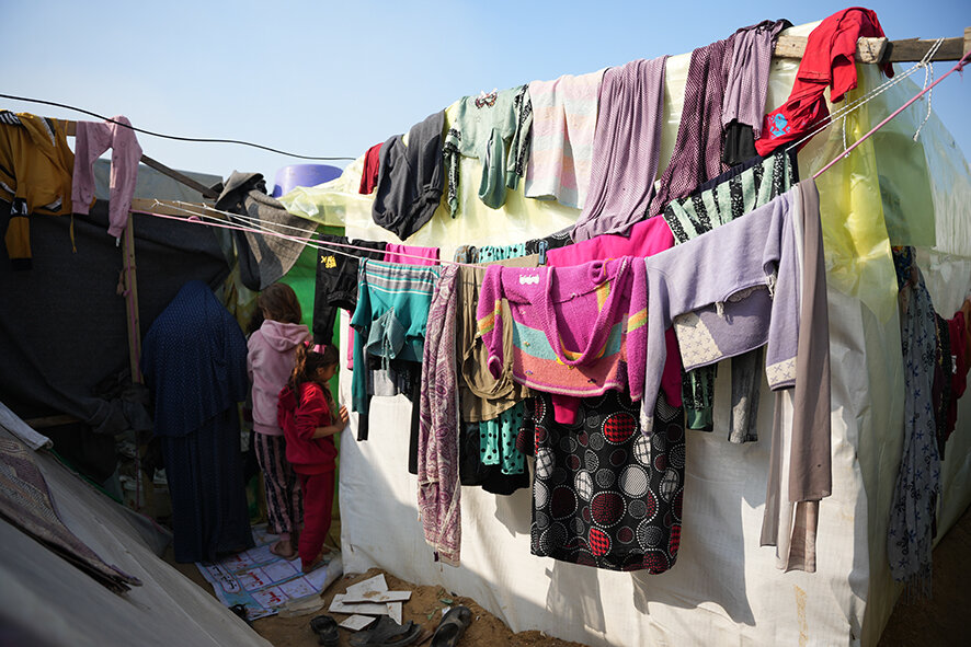 A camp for displaced people in southern Gaza