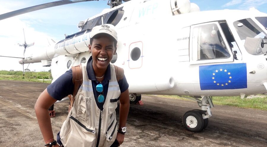 In Madagascar, OCHA's Monia Inashaka says her UNHAS flight was crucial to respond to needs of people hit by Cyclone Freddy in 2023. Photo: WFP/Eleanora Ponti