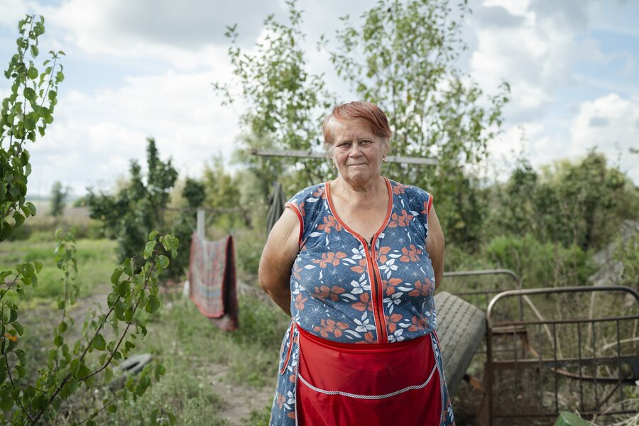 Ukrainian farmer Tetiiana Lukianko is also on the list for the demining project and hopes it will revive her village. Photo: WFP/Arete/Serhii Artemov