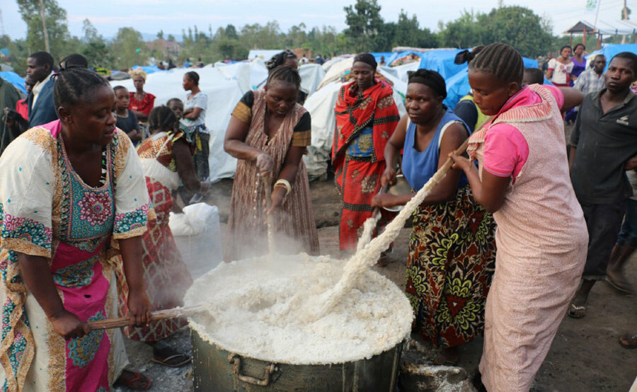 مخيم الأمم المتحدة للنازحين في مقاطعة إيتوري في جمهورية الكونغو الديمقراطية. الصورة: برنامج الأغذية العالمي/جاك ديفيد 