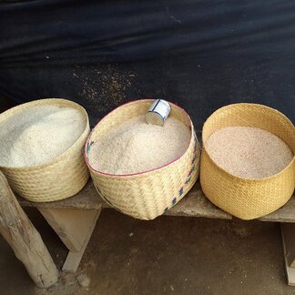 Rice in three baskets