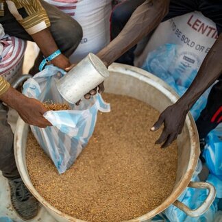 Beneficiaries receiving food assistance from WFP