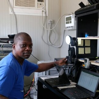 Man working with a computer