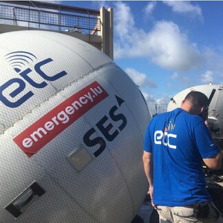 WFP-led Emergency Telecommunications Cluster (ETC) staff working